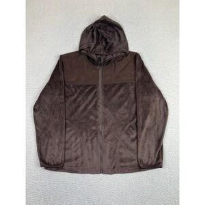 Snozu Jacket Womens Large Brown Fleece Full Zip Hooded Outdoor Hiking Casual